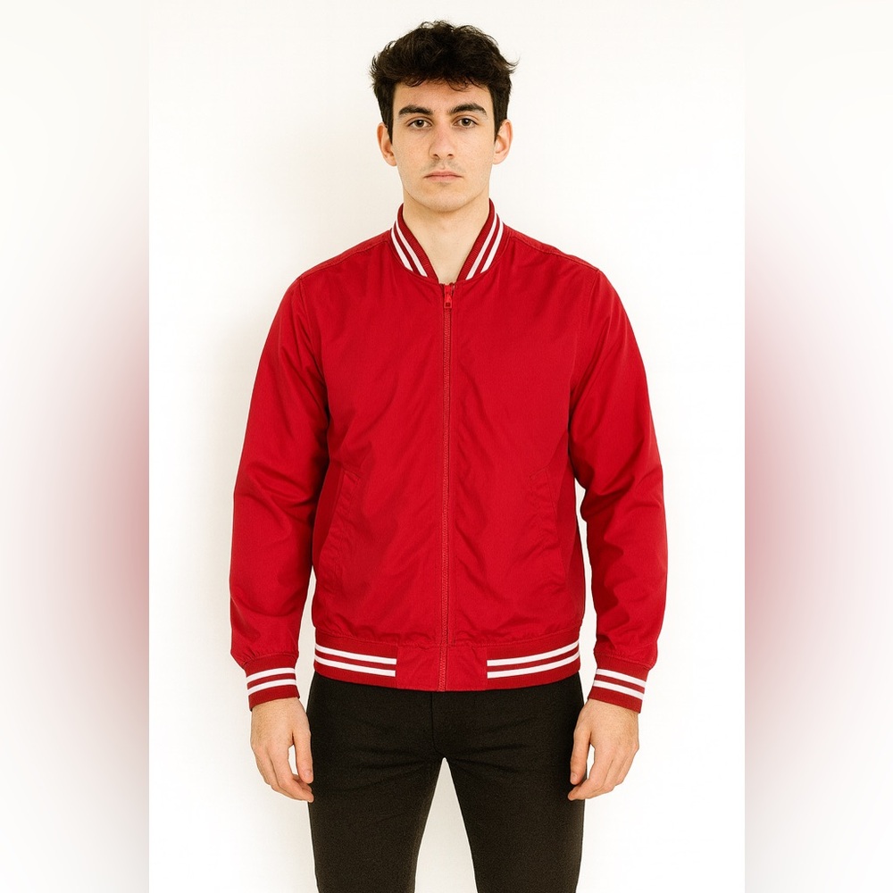 H&M Men’s Red White Bomber Jacket